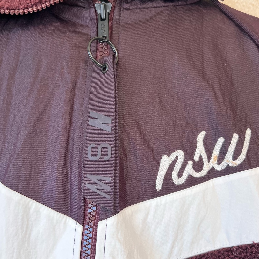 Nike Sportswear NSW Sherpa Windrunner Maroon Fleece Jacket 930316-659 - Picture 5 of 16